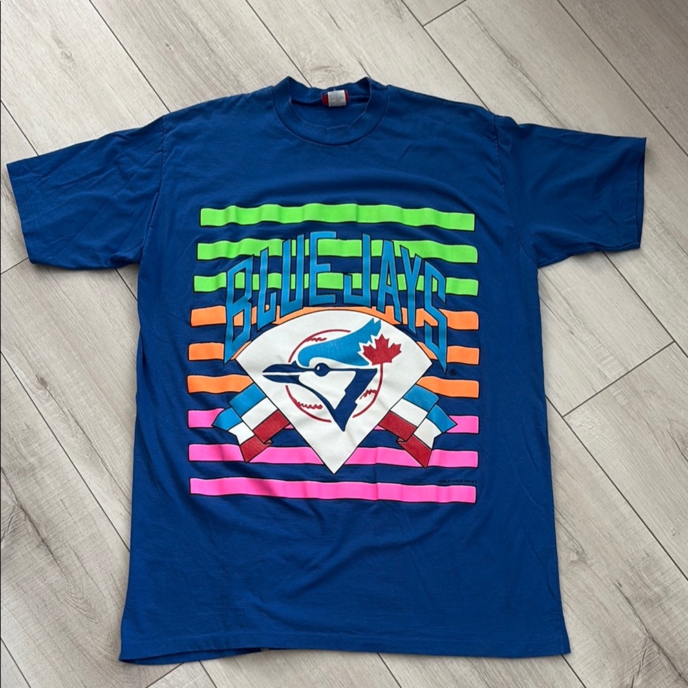 Vintage 1991 Blue Jays Graphic T-Shirt - Blue